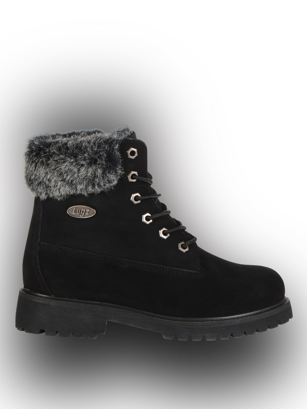 Lugz Black Convoy Fur 6” Boot Size 8